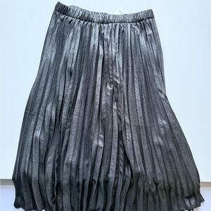 GAP Metallic Gray Pleated Midi Skirt